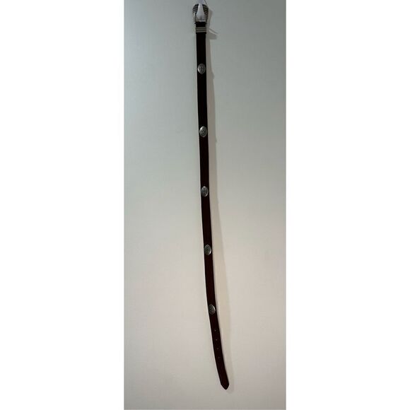 Woolrich 1’ Italian leather brown belt with silver accents size 38”. #5-1094 - Picture 2 of 6